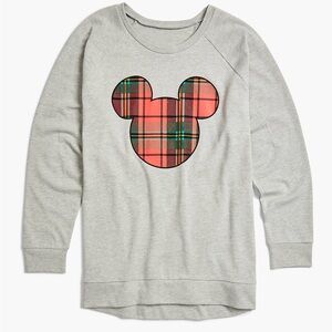 NEW Lane Bryant Classic High-Low Hem Plaid Mickey Graphic Sweatshirt Size 14/16